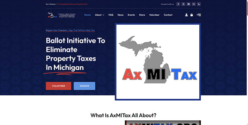 A screenshot of the AxMITax website